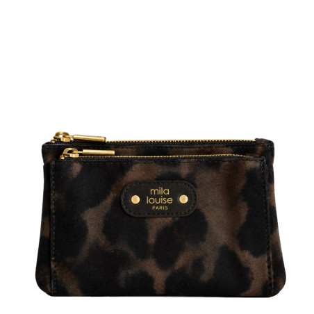 Mila Louise Paloma LP3 Porte-Monnaie Léopard Kaki Dark