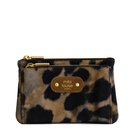 Mila Louise Paloma LP3 Leopard Ocre Dark Coin Purse