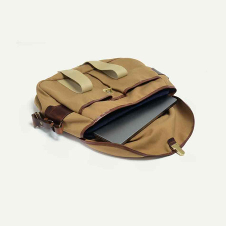 Bleu de Chauffe Sac Business Musette Toile et Cuir Camel BM ouvert 5