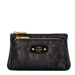 Mila Louise Paloma PT4 Coin Purse Croco Effect Dark Brown