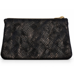 Mila Louise Paloma PT4 Porte-Monnaie Effet Croco Brun Dark