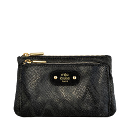 Mila Louise Paloma PT4 Coin Purse Croco Effect Dark Khaki