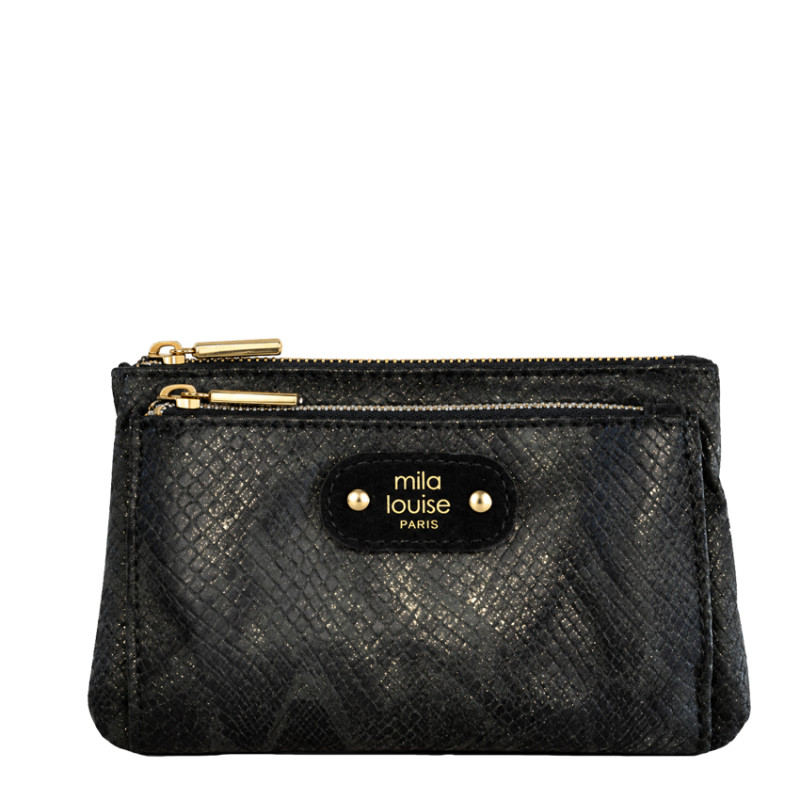 Mila Louise Paloma PT4 Porte-Monnaie Effet Croco Kaki Dark