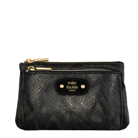 Mila Louise Paloma PT4 Porte-Monnaie Effet Croco Kaki Dark