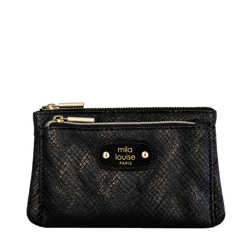 Mila Louise Paloma PT4 Porte-Monnaie Effet Croco Gris Dark