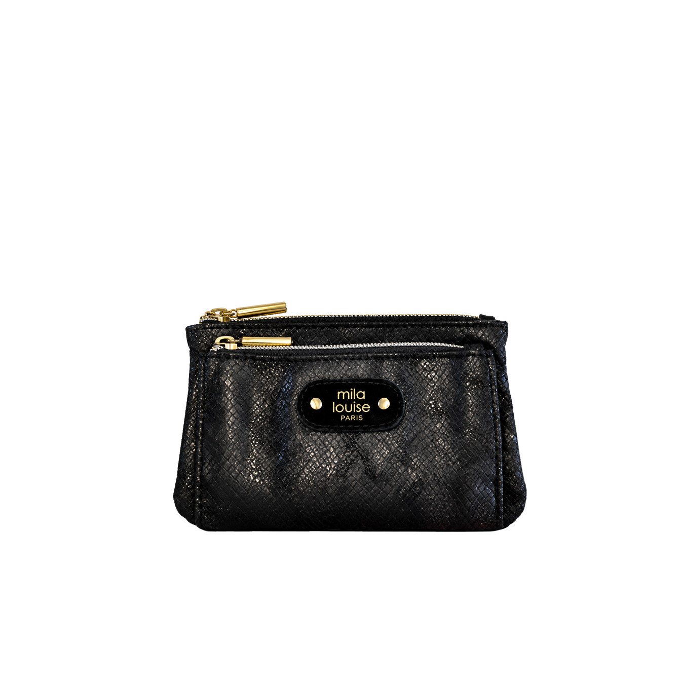 Mila Louise Paloma PT4 Porte-Monnaie Effet Croco Noir