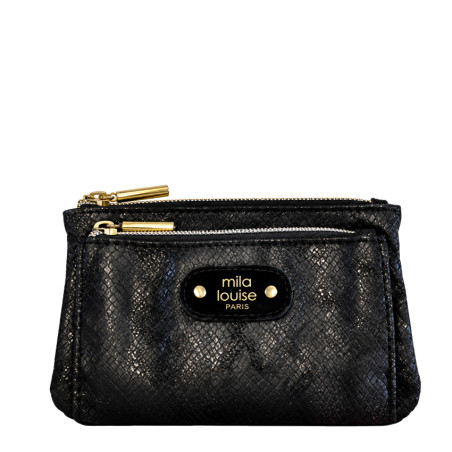 Mila Louise Paloma PT4 Coin Purse Croco Effect Black