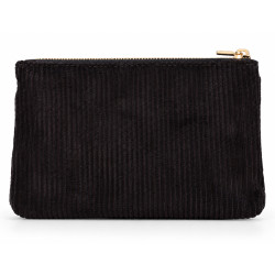 Mila Louise Paloma VFR2 Porte-Monnaie Effet Velours Côtelé & Brillant Brun Dark