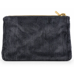 Mila Louise Paloma VFR2 Coin Purse Velvet Côtelé & Shiny Dark Grey