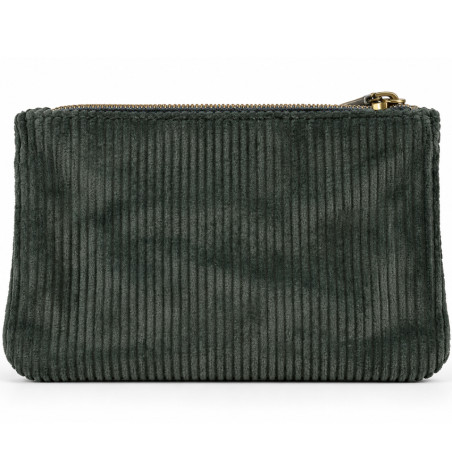 Mila Louise Paloma VFR2 Porte-Monnaie Effet Velours Côtelé & Brillant Kaki Dark dos