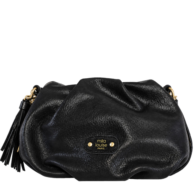 Mila Louise Priscia GR Crossbody Bag Shiny Grainy Black