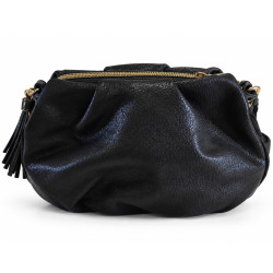 Mila Louise Priscia GR Crossbody Bag Shiny Grainy Black