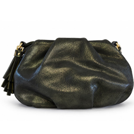 Mila Louise Priscia GR Crossbody Bag Grainy & Shiny Effect Dark Khaki