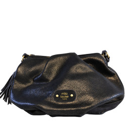 Mila Louise Priscia GR Sac Bourse Effet Grainé & Brillant Brun Dark