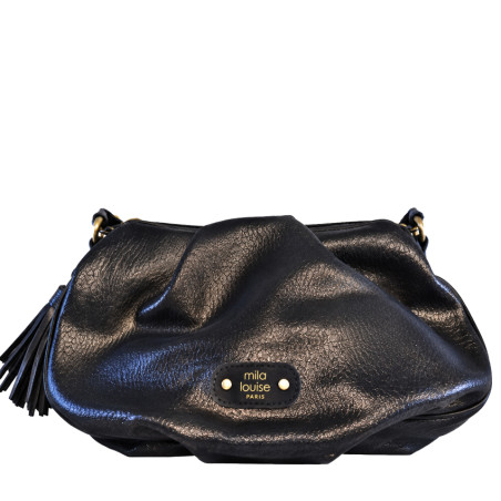 Mila Louise Priscia GR Sac Bourse Effet Grainé & Brillant Gris Dark