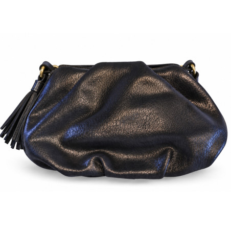 Mila Louise Priscia GR Grainy & Shiny Crossbody Bag Dark Grey
