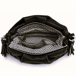 Mila Louise Priscia GR Sac Bourse Effet Grainé & Brillant Gris Dark