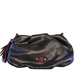 Mila Louise Priscia GR Sac Bourse Effet Grainé & Brillant Rouge Dark