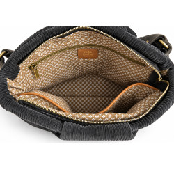 Mila Louise Priscille VFR2 Sac Besace Effet Velours Côtelé Gris Dark ouvert