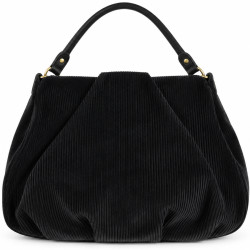 Mila Louise Priscille VFR2 Sac Besace Effet Velours Côtelé Noir