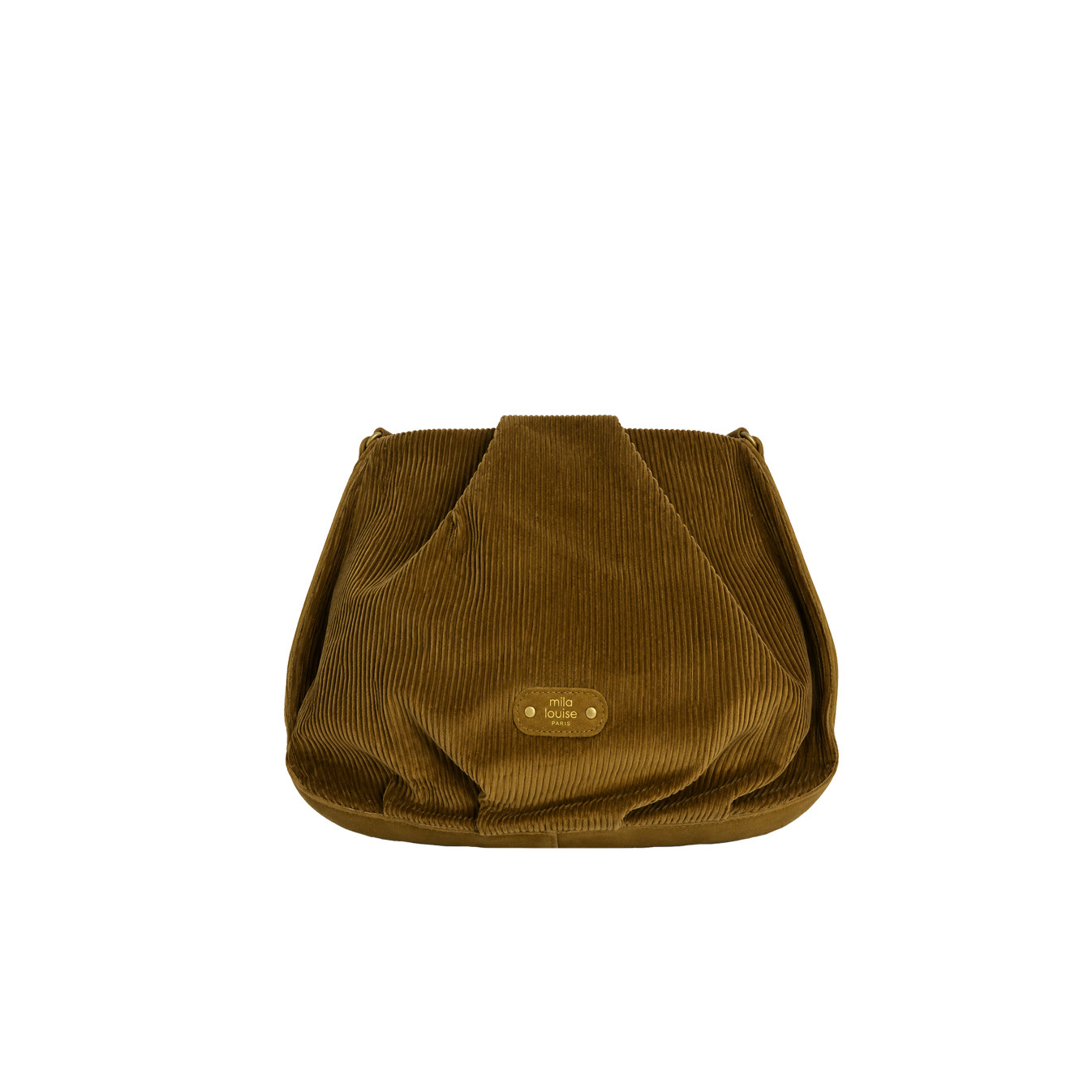Mila Louise Priscille VFR2 Sac Besace Effet Velours Côtelé Ocre Dark