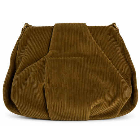 Mila Louise Priscille VFR2 Sac Besace Effet Velours Côtelé Ocre Dark dos