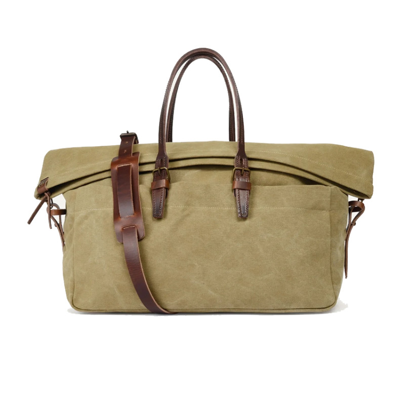Bleu de Chauffe Cabin Travel Bag Jeep Canvas and Kaki Leather