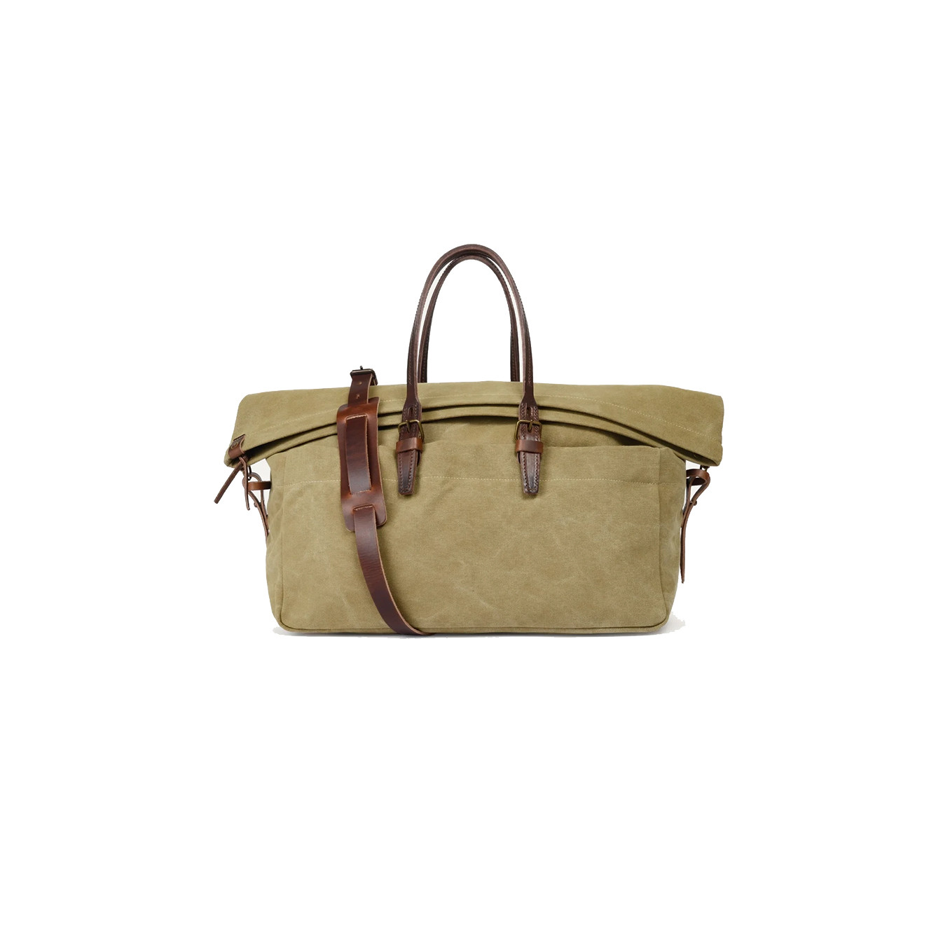Bleu de Chauffe Cabin Travel Bag Jeep Canvas and Kaki Leather