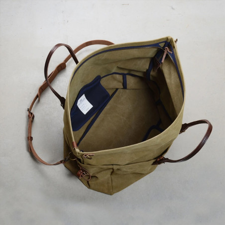 Bleu de Chauffe Sac de Voyage Cabine Toile Jeep Et Cuir Kaki Us ouvert 2
