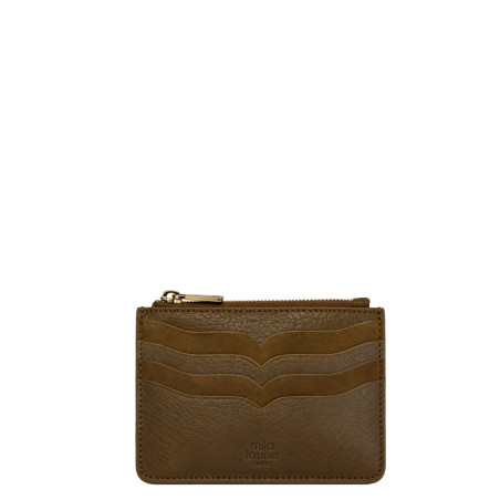 Mila Louise Rol CC Card Holder in Saffron Leather
