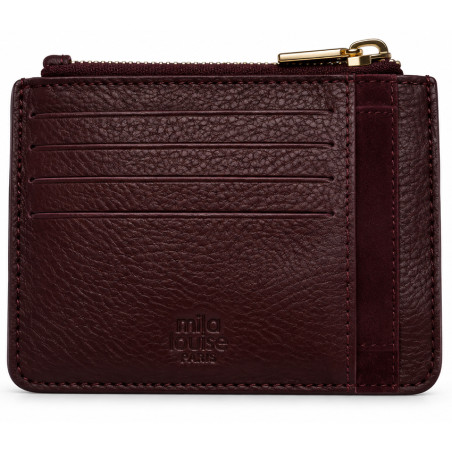 Mila Louise Rol CC Card Holder in Red Leather
