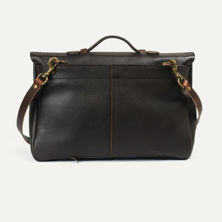 Bleu de Chauffe Charles Cartable en cuir Porte-ordinateur Marron Brun dos