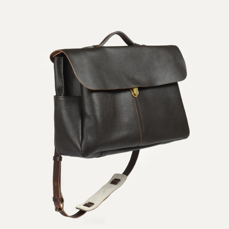Bleu de Chauffe Charles Cartable en cuir Porte-ordinateur Marron Brun cote
