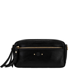 Mila Louise Tata CC Rolling Bag in Black Grain Leather