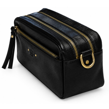 Mila Louise Tata CC Sac Trotteur En Cuir Grainé Noir côté