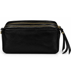 Mila Louise Tata CC Rolling Bag in Black Grain Leather