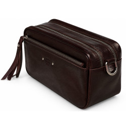 Mila Louise Tata CC Rolling Bag in Grainy Brown Dark Leather
