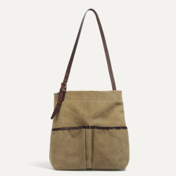 Bleu De Chauffe Gombe Sac Besace en Toile US Kaki face