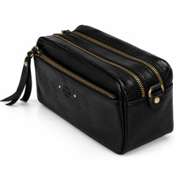 Mila Louise Tata XS CC Petit Sac Trotteur En Cuir Grainé Noir