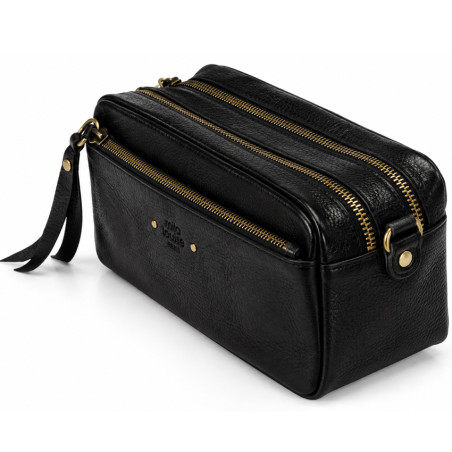 Mila Louise Tata XS CC Petit Sac Trotteur En Cuir Grainé Noir côté