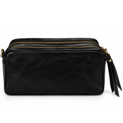 Mila Louise Tata XS CC Small Drawstring Bag in Grainy Leather Black