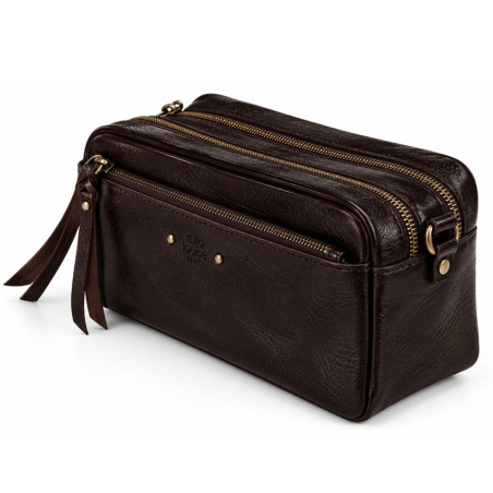 Mila Louise Tata XS CC Petit Sac Trotteur En Cuir Grainé Brun côté