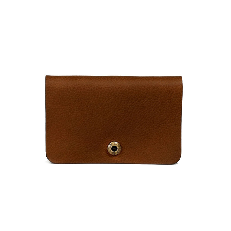 Bleu De Chauffe Grisbi Portefeuille Cuir Brun Ambré