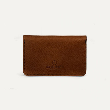 Bleu De Chauffe Grisbi Portefeuille Cuir Brun Ambré dos