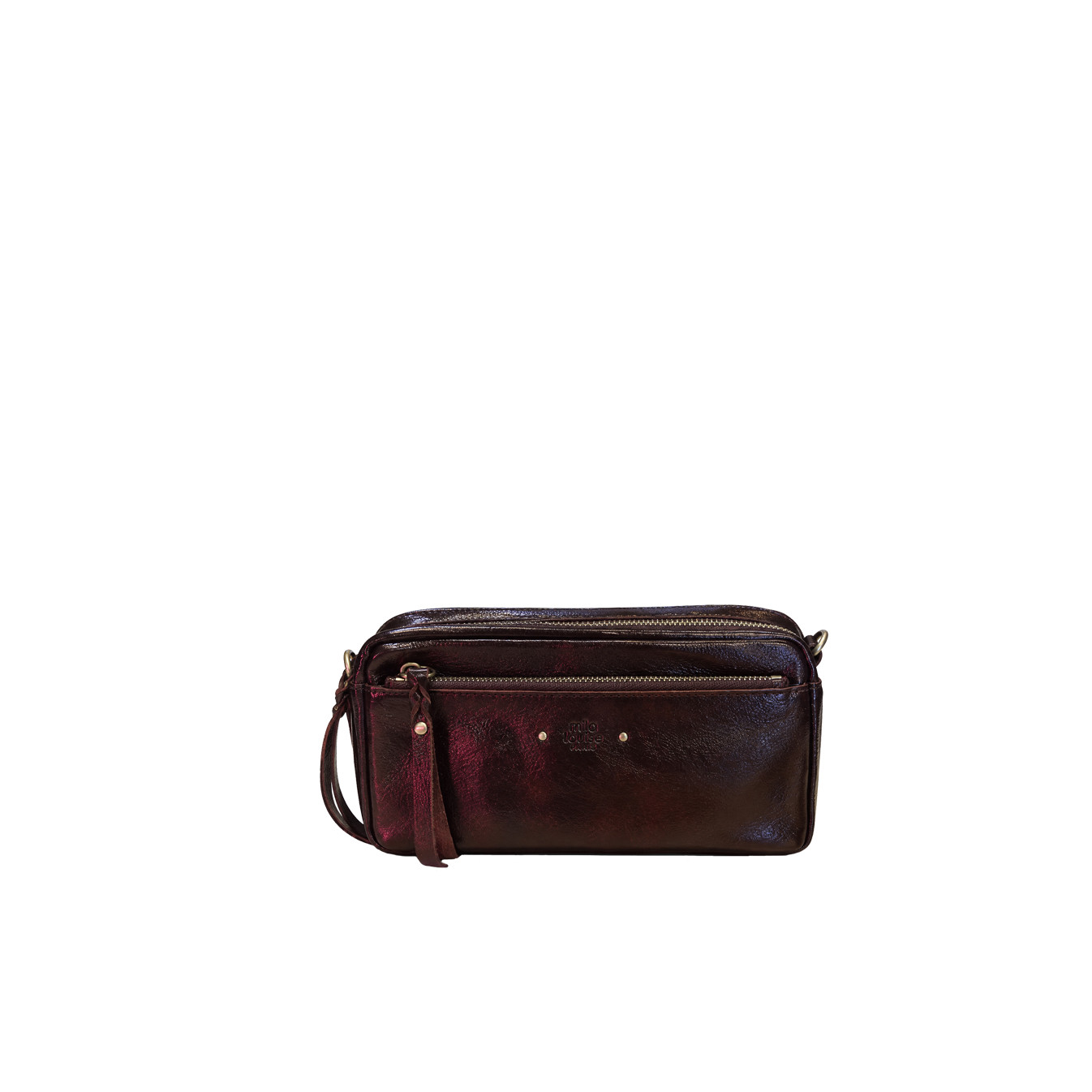 Mila Louise Tata XS CC Petit Sac Trotteur En Cuir Grainé Rouge