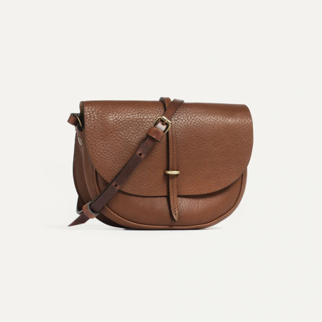 Bleu de Chauffe Mini Sac Postier Java Brun Ambré cote