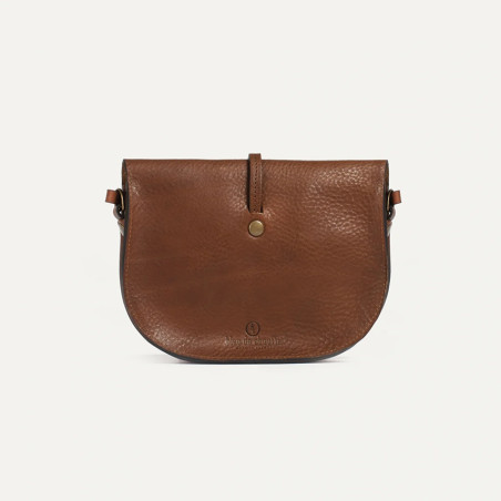 Bleu de Chauffe Mini Sac Postier Java Brun Ambré dos