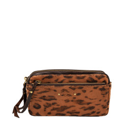 Mila Louise Tata XS PA1 Petit Sac Trotteur Motif Panthère Brun