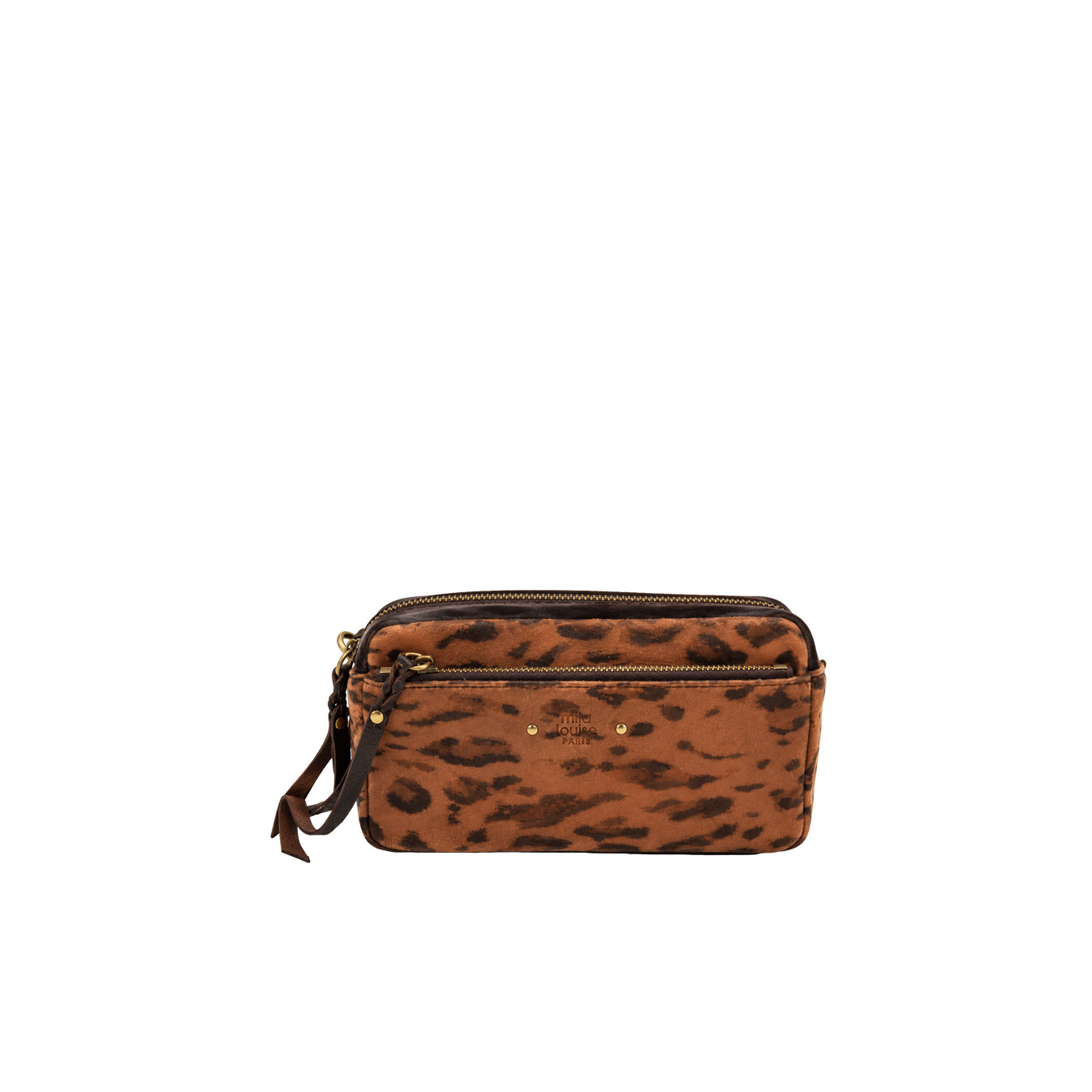 Mila Louise Tata XS PA1 Petit Sac Trotteur Motif Panthère Brun