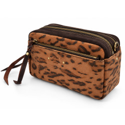 Mila Louise Tata XS PA1 Petit Sac Trotteur Motif Panthère Brun